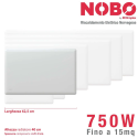 Radiatore elettrico norvegese NOBO 750W per ambienti fino a 15 m² (include termostato NCU-2Te)